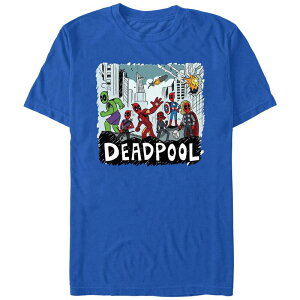 �}�[�x�� �����Y �g�b�v�X T�V���c �O���t�B�b�N Men's Marvel Deadpool And Wolverine Team Deadpool Avengers Graphic Tee Royal
