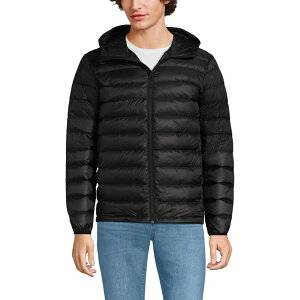 �����Y�G���h �����Y �A�E�^�[ �W���P�b�g�E�u���]�� �_�E�� Men's Lands' End Hooded Wanderweight Down Jacket Black �u���b�N