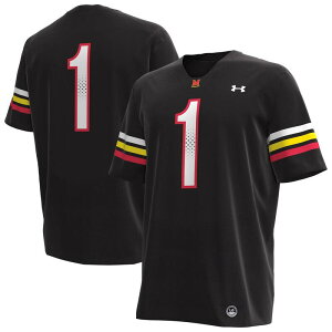 A_[A[}[ Y gbvX TVc W[W[ Men's Under Armour #1 Black Maryland Terrapins Replica Football Jersey Mar Black ubN