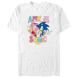 �A�j���L�����N�^�[ �����Y �g�b�v�X T�V���c �O���t�B�b�N Licensed Character Men'sonic Thedgehog Amy And Sonic Graphic Tee White �z���C�g