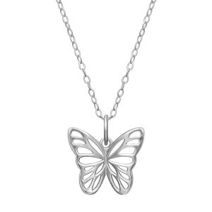 v[Y fB[X ANZT[ lbNXE`[J[Ey_ggbv JbgAEg [X PRIMROSE Sterling Silver Cutout Butterfly Pendant Necklace Sterling Silver Vo[