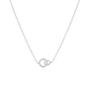 �v�������[�Y ���f�B�[�X �A�N�Z�T���[ �l�b�N���X�E�`���[�J�[�E�y���_���g�g�b�v ���[�X PRIMROSE Sterling Silver Cubic Zirconia Interlocking Circle Necklace Sterling And Clear �V���o�[