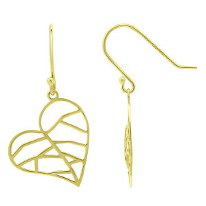 Aleure Precioso ���f�B�[�X �A�N�Z�T���[ �s�A�X�E�C�������O Aleure Precioso Leaf Heart Fishhook Drop Earrings Gold Tone �S�[���h