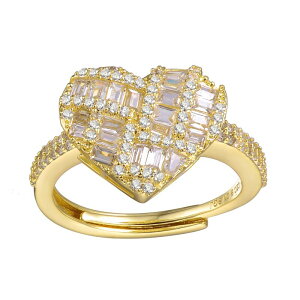 �A���u�����f�b�h ���f�B�[�X �A�N�Z�T���[ �����O Unbranded Gold Tone Cubic Zirconia & Diamond Accent Puffed Heart Ringold Tone �S�[���h