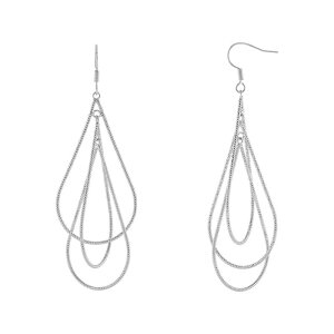 v[Y fB[X ANZT[ sAXECO PRIMROSE Triple Diamond Cuteardrop Earringsilver Tone Vo[