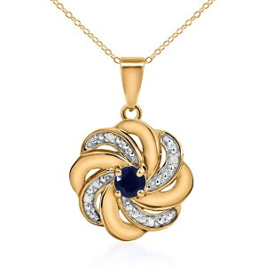 Aufbh fB[X ANZT[ lbNXE`[J[Ey_ggbv [X Unbranded 14k Gold over Sterling Silver Stone & Diamond Accent Swirl Pendant Necklace Sapphire Tt@CA