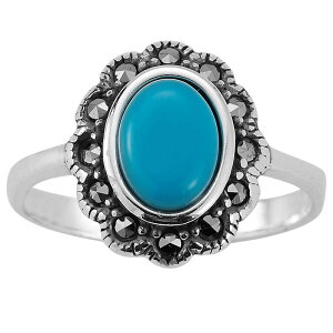 Sunkissed Sterling ���f�B�[�X �A�N�Z�T���[ �����O Sunkissed Sterling Rhodium Over Sterling Silveround Simulated Turquoise & Cubic Zirconia Ring Silver Tone �V���o�[