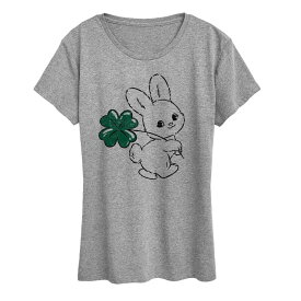 【送料無料】 ライセンス キャラクター レディース Tシャツ トップス Women's Bunny And Clover Graphic Tee Heather Gray