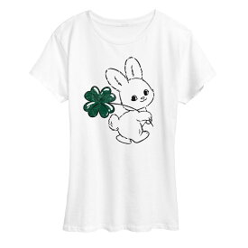 【送料無料】 ライセンス キャラクター レディース Tシャツ トップス Women's Bunny And Clover Graphic Tee White