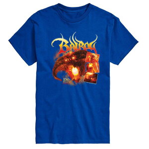 �A�j���L�����N�^�[ �����Y �g�b�v�X T�V���c �O���t�B�b�N Licensed Character Men's The Lord Of The Rings Balrog 90s Graphic Tee Blue �u���[