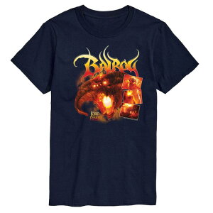�A�j���L�����N�^�[ �����Y �g�b�v�X T�V���c �O���t�B�b�N Licensed Character Men's The Lord Of The Rings Balrog 90s Graphic Tee Navy �l�C�r�[