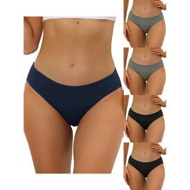 【送料無料】 アレグラ ケー レディース パンツ アンダーウェア 5 Packs Women's Underwear Mid Waisted Hipster Panties Available In Plus Size Gray Navy Blue Black