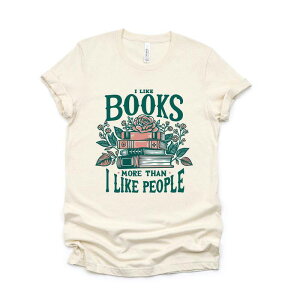 yz Simply Sage Market fB[X TVc gbvX I Like Books More Than People Short Sleeve Graphic Tee Cream