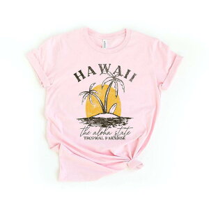 Simply Sage Market ���f�B�[�X �g�b�v�X T�V���c �O���t�B�b�N Simply Sage Market Hawaii Tropical Paradise Short Sleeve Graphic Tee Pink �s���N