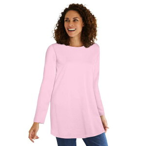 �E�[�}�� �E�B�Y�C�� ���f�B�[�X �g�b�v�X T�V���c �N���[�l�b�N �v���X�T�C�Y ���� Woman Within Women's Plusize Perfect Long-sleeve Crewneck Tunic Pink �s���N