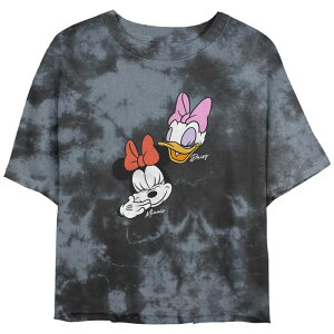 yz fBYj[ fB[X TVc gbvX Disney's Minnie Mouse And Daisy Laughing Crop Top Bombard Wash Juniors' Graphic Tee Black Charcoal