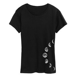 【送料無料】 アンブランデッド レディース Tシャツ トップス Women's Moon Phases Graphic Tee Black