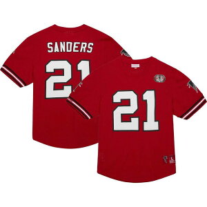 �~�b�`�F��&�l�X �����Y �g�b�v�X T�V���c ���b�V�� Men's Mitchell & Ness Deion Sanders Red Atlanta Falcons Retired Player Name & Number Mesh Top Fal Red ���b�h