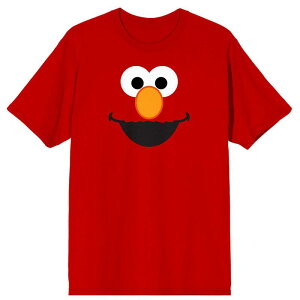 �A�j���L�����N�^�[ �����Y �g�b�v�X T�V���c �O���t�B�b�N Licensed Character Men'sesame Street Elmo Face Graphic Tee Red ���b�h