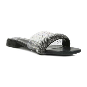 �����h�����O ���f�B�[�X �V���[�Y �T���_�� �q�[�� London Rag Old Flame Low Strack Women's Heel Sandals Black �u���b�N