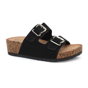 yz L fB[X T_ V[Y Yoki Lorayn-10 Women's Wedge Slip-On Sandals Black