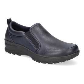 イージーストリート レディース シューズ サンダル Easy Works by Easy Street Garland Slip-Resistant Flat Shoes Navy ネイビー