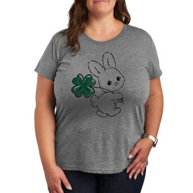 【送料無料】 ライセンス キャラクター レディース Tシャツ トップス Plus Bunny And Clover Graphic Tee Heather Gray