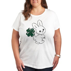 【送料無料】 ライセンス キャラクター レディース Tシャツ トップス Plus Bunny And Clover Graphic Tee White