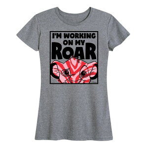 yz fBYj[ fB[X TVc gbvX Disney's Lion King Simba Women's I'm Working On My Roar Graphic Tee Heather Gray