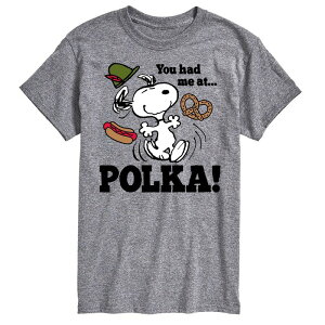 �A�j���L�����N�^�[ �����Y �g�b�v�X T�V���c �h�b�g �O���t�B�b�N Licensed Character Men's Peanuts You Had Me At Polka Graphic Tee Gray �O���[