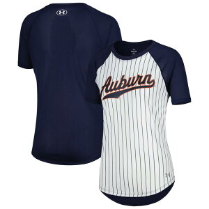 yz A_[A[}[ fB[X TVc gbvX Women's Under Armour White Gameday Pinstripe Raglan T-Shirt Aub White