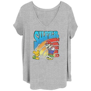yz CZX LN^[ fB[X TVc gbvX Juniors' Plus Size Super Mario Bros Deshelled Koopa Troopa Graphic Tee Heather Gray