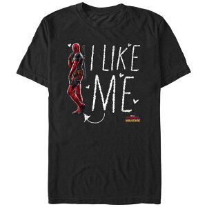 �A�j���L�����N�^�[ �����Y �g�b�v�X T�V���c �O���t�B�b�N Licensed Character Men's Deadpool And Wolverine I Like Me Graphic Tee Black �u���b�N