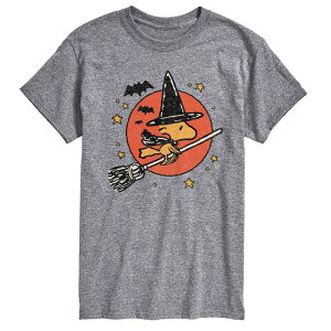 �A�j���L�����N�^�[ �����Y �g�b�v�X T�V���c �O���t�B�b�N Licensed Character Men's Peanuts Woodstock Witch Graphic Tee Heather Gray �O���[