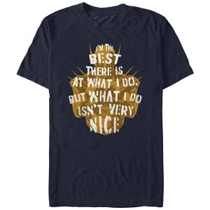 �}�[�x�� �����Y �g�b�v�X T�V���c �O���t�B�b�N Men's Marvel Deadpool And Wolverine I'm The Besthere Is Graphic Tee Navy �l�C�r�[