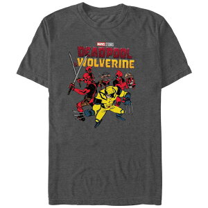 �}�[�x�� �����Y �g�b�v�X T�V���c �O���t�B�b�N Men's Marvel Deadpool And Wolverine Deadpool Family Outingraphic Tee Charcoal Heather �`���R�[��