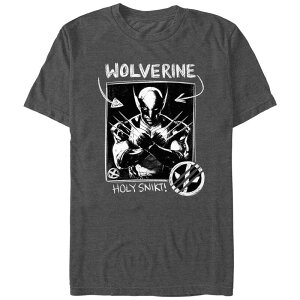 �}�[�x�� �����Y �g�b�v�X T�V���c �O���t�B�b�N Men's Marvel Deadpool And Wolverine Holy Snikt Graphic Tee Charcoal Heather �`���R�[��