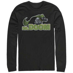 �}�[�x�� �����Y �g�b�v�X T�V���c �O���t�B�b�N Men's Marvel Fantastic Four Doctor Doom Long Sleeve Graphic Tee Black �u���b�N