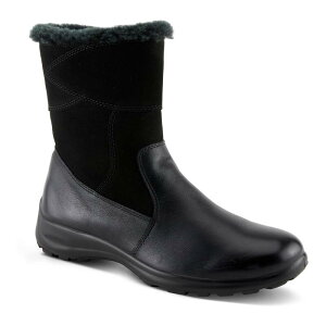 tNTX fB[X V[Y u[cECu[c Flexus by Spring Step Fabrice Women's Waterproofaux Fur Topped Boots Black ubN