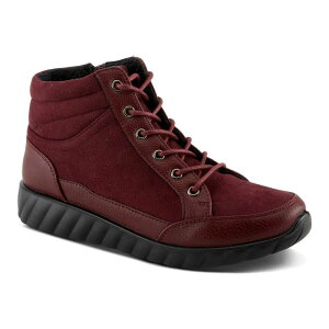 yz tNTX fB[X u[cECu[c V[Y Flexus by Spring Step Sonata Women's Lace-Up Wedge Sneaker Boots Bordeaux