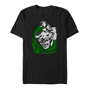 �}�[�x�� �����Y �g�b�v�X T�V���c �g�[�� �O���t�B�b�N Big & Tall Marvel Fantastic Four Doctor Doom Poster Graphic Tee Black �u���b�N
