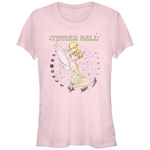 yz fBYj[ fB[X TVc gbvX Disney's Tinker Bell Juniors' Moonlight And Stars Magic Graphic Tee Light Pink
