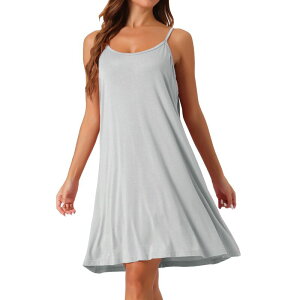 yz cheibear fB[X iCgEFA A_[EFA Womens Nightgown Sleeveless Sleepwear Spaghetti Strap Cross Back Nightwear Gray