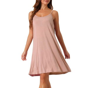 yz cheibear fB[X iCgEFA A_[EFA Womens Nightgown Sleeveless Sleepwear Spaghetti Strap Cross Back Nightwear Pink