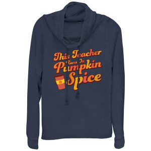 �A���u�����f�b�h ���f�B�[�X �g�b�v�X T�V���c �v���X�T�C�Y �O���t�B�b�N Unbranded Plusize This Teacheruns On Pumpkin Spice Cowlneck Graphic Lightweight Long Sleeve Navy �l�C�r�[