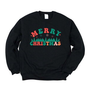 yz Simply Sage Market fB[X TVc gbvX Merry Christmas Trees Sweatshirt Midnight