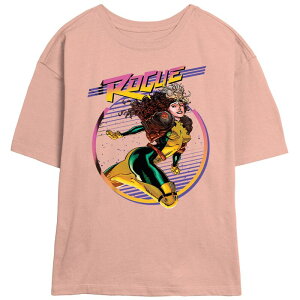 yz }[x fB[X TVc gbvX Juniors' X-Men Rogue Poster Skimmer Graphic Tee Peach