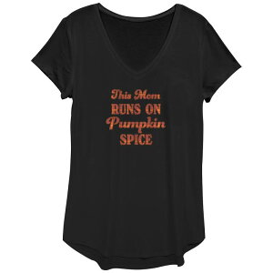 �A���u�����f�b�h ���f�B�[�X �g�b�v�X T�V���c �O���t�B�b�N Unbranded Women's This Mom Runs On Pumpkin Spice Graphic Tee Black �u���b�N