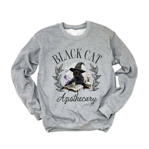 Simply Sage Market ���f�B�[�X �g�b�v�X T�V���c �X�E�F�b�g Simply Sage Market Black Cat Apothecary Sweatshirt Graphite �O���t�@�C�g