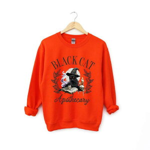 Simply Sage Market ���f�B�[�X �g�b�v�X T�V���c �X�E�F�b�g Simply Sage Market Black Cat Apothecary Sweatshirt Orange �I�����W